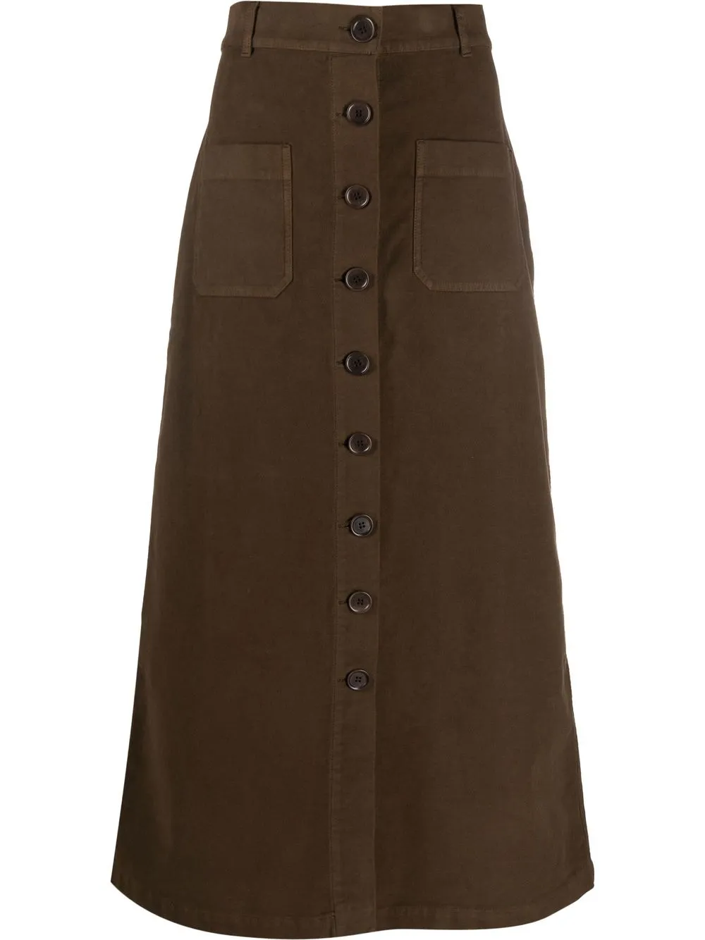 

ASPESI buttoned-up high-waisted skirt - Brown