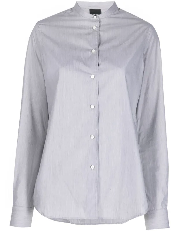 ASPESI Collarless button-up Shirt 