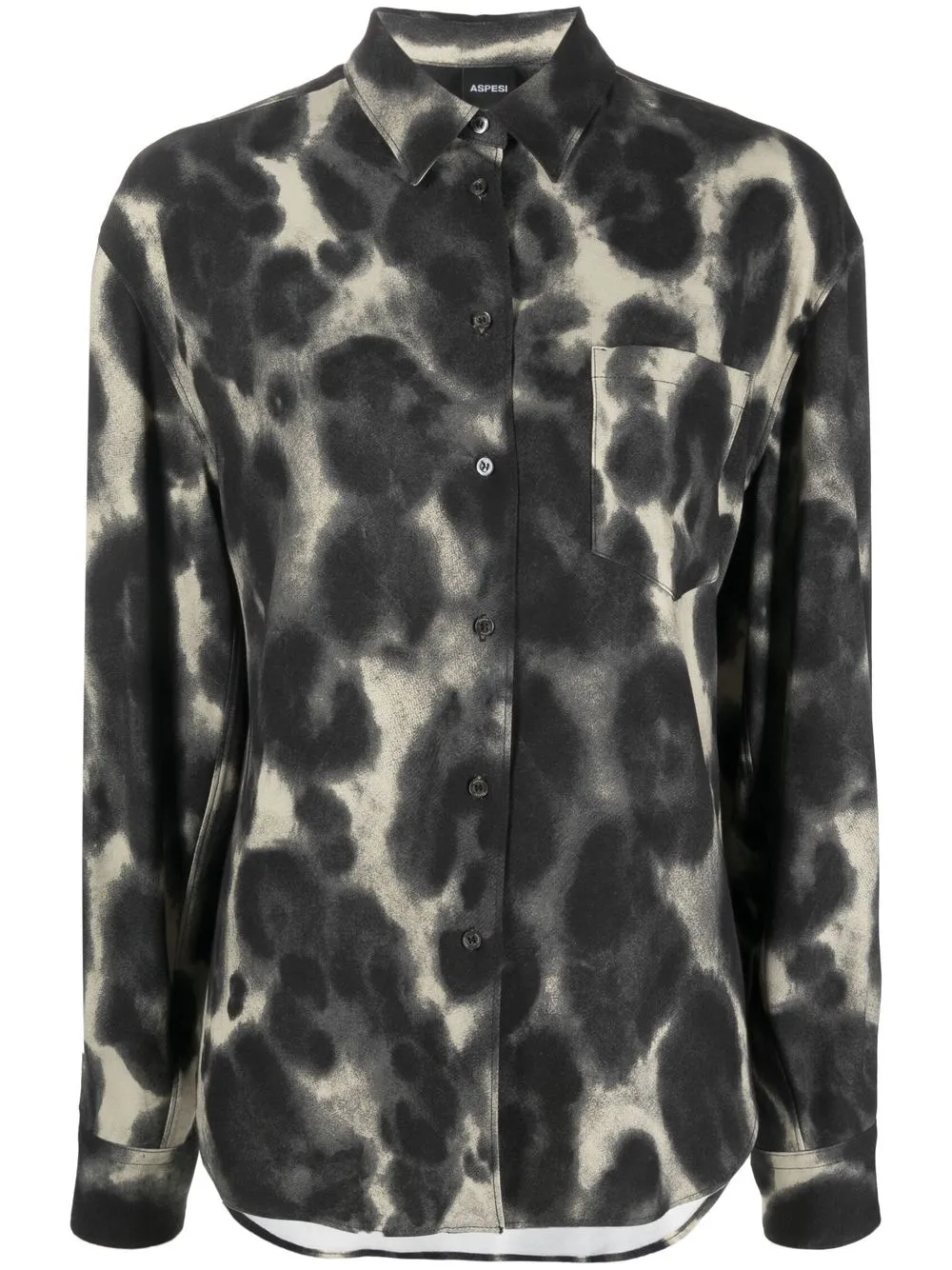 

ASPESI camisa manga larga con estampado de leopardo - Gris