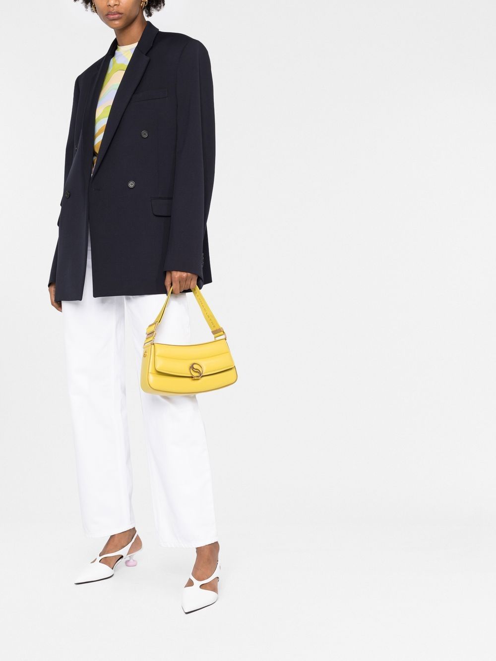 Shop Stella Mccartney S-wave Padded Shoulder Bag In Yellow