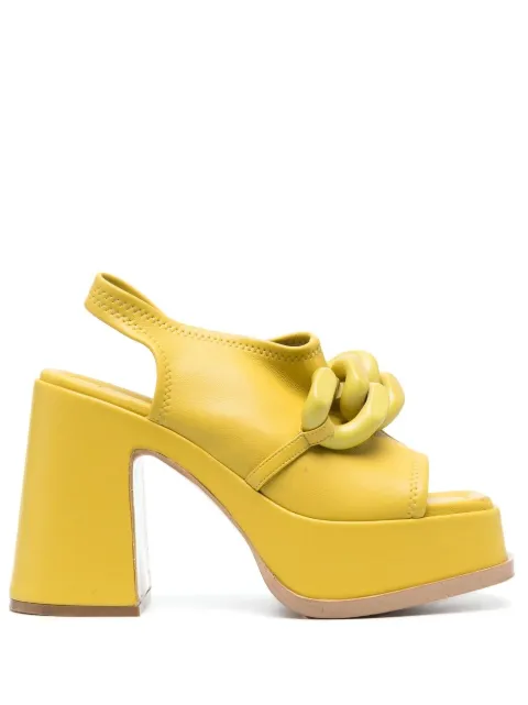 Stella McCartney chain-link 125mm block heel sandals