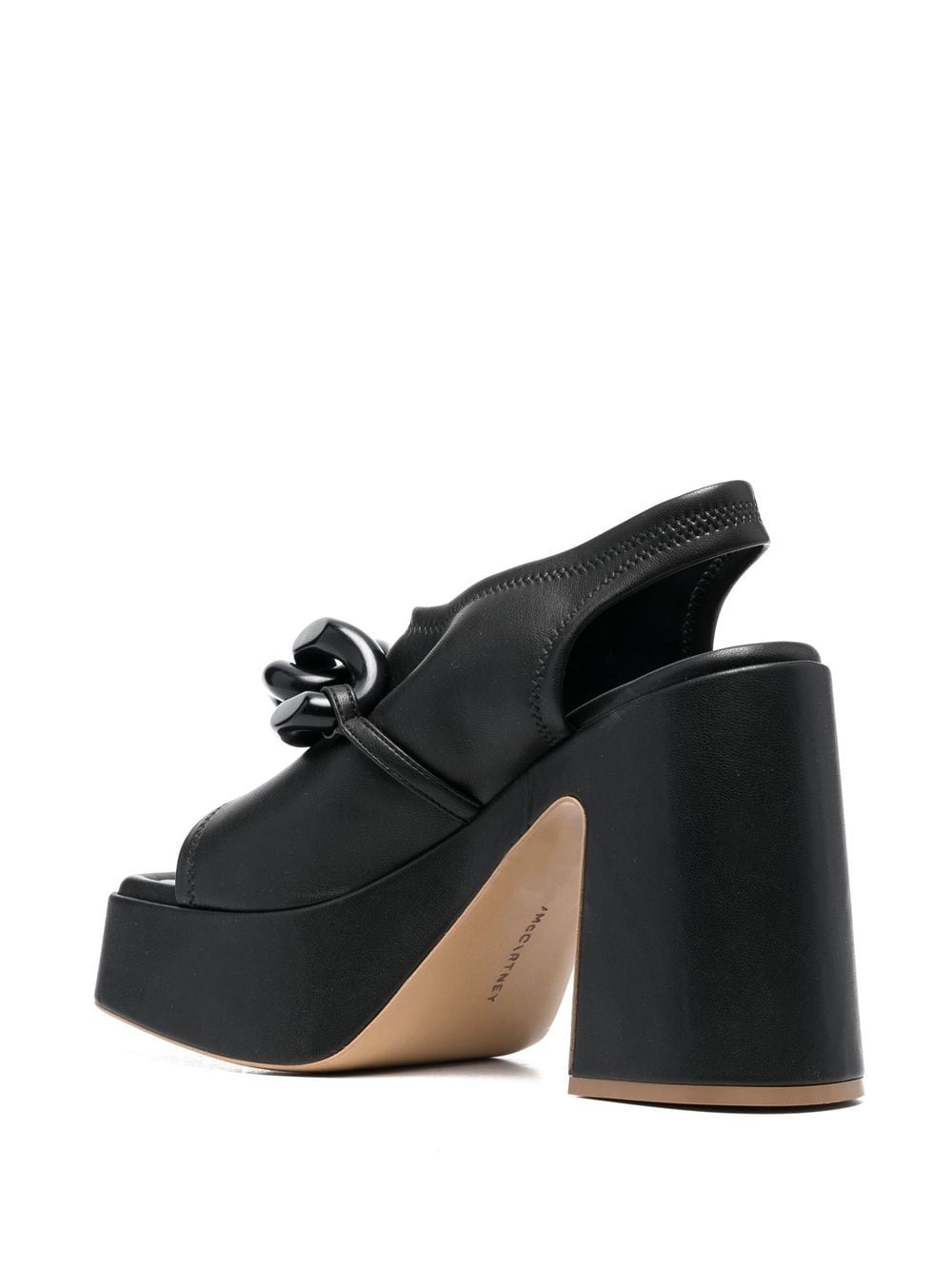 Shop Stella Mccartney Chain-link 125mm Block Heel Sandals In Black