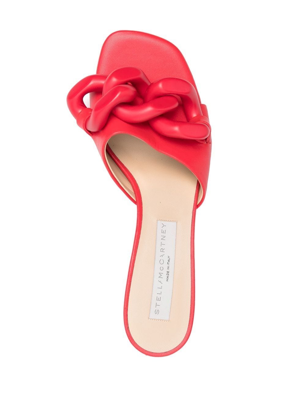Shop Stella Mccartney Chain-link Detail 60mm Sandals In Red
