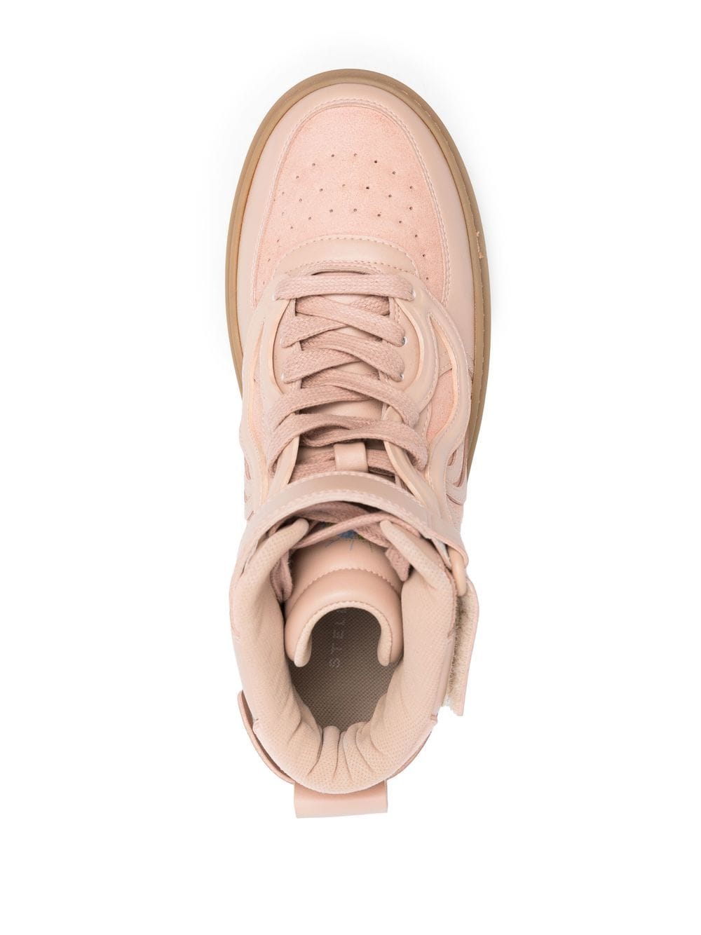 Shop Stella Mccartney Logo Patch Faux Leather Sneakers In Pink