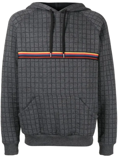 Paul Smith signature-stripe grid-print hoodie