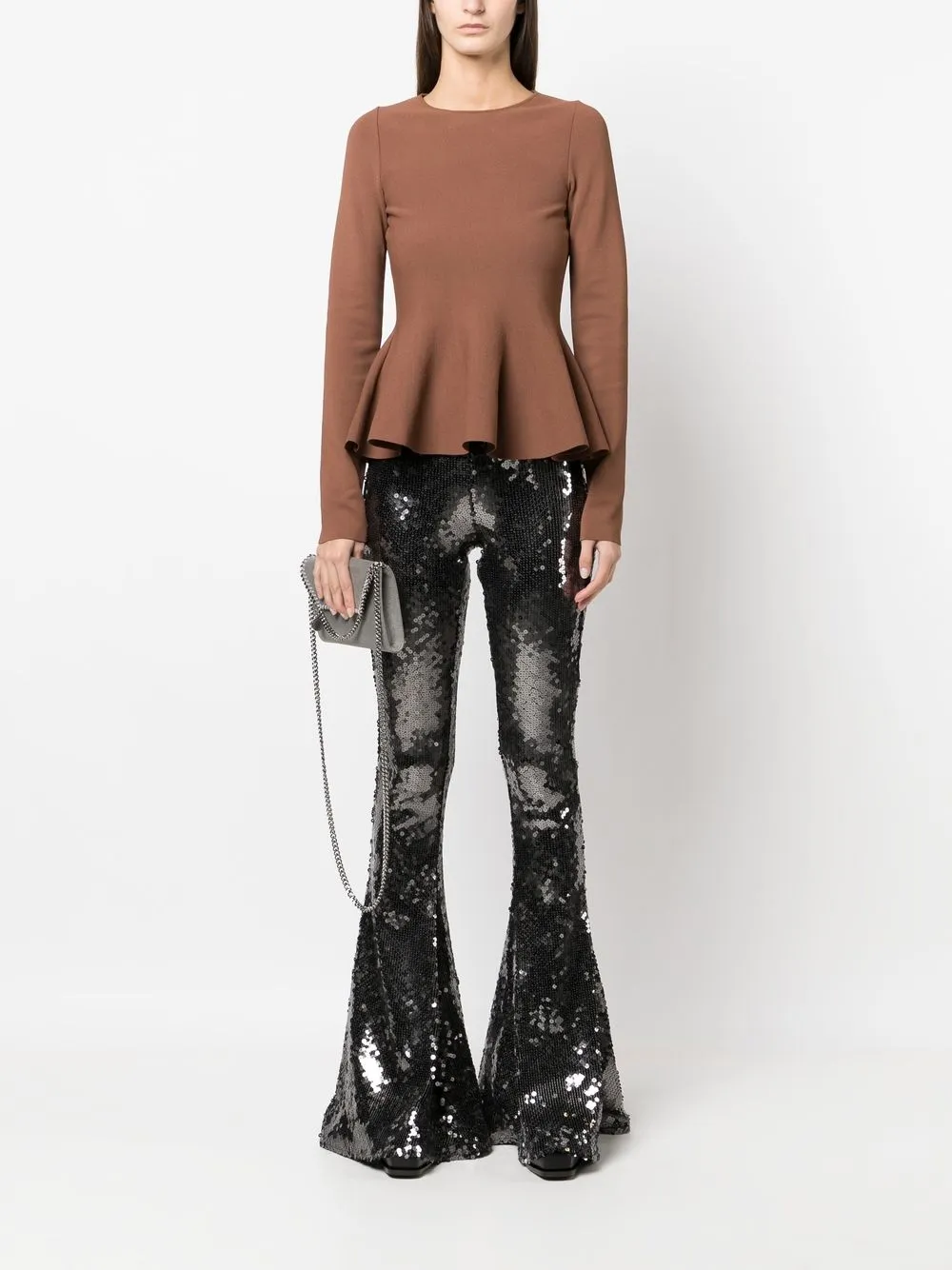 Stella McCartney Trui met peplum afwerking - Bruin