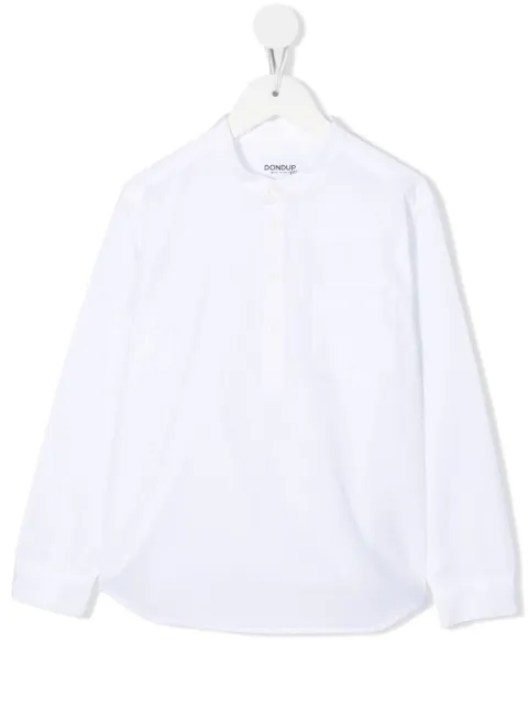 DONDUP KIDS collarless cotton shirt