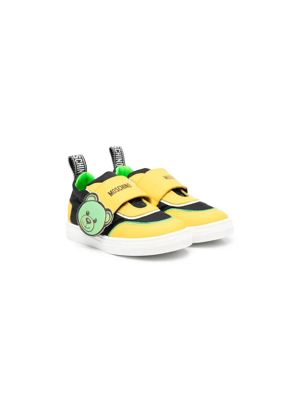 

Moschino Kids teddy patch colourblock sneakers - Yellow