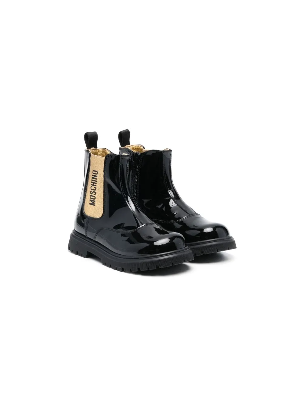 

Moschino Kids botines con logo estampado - Negro