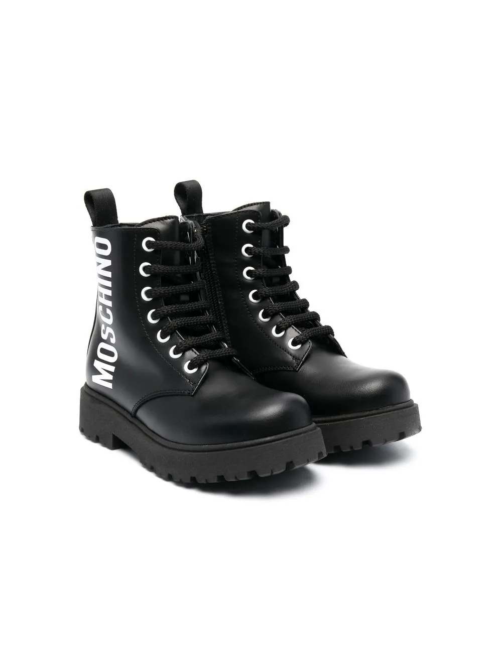 

Moschino Kids logo-print chunky-sole boots - Black