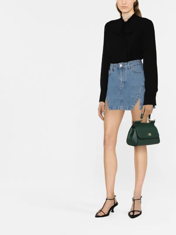 ヴァレンチノガラバーニ　シルク　ノーカラージャケット風ブラウス　イタリア製 Valentino Garavani シルク ブラウス | ブラック | FARFETCH JP