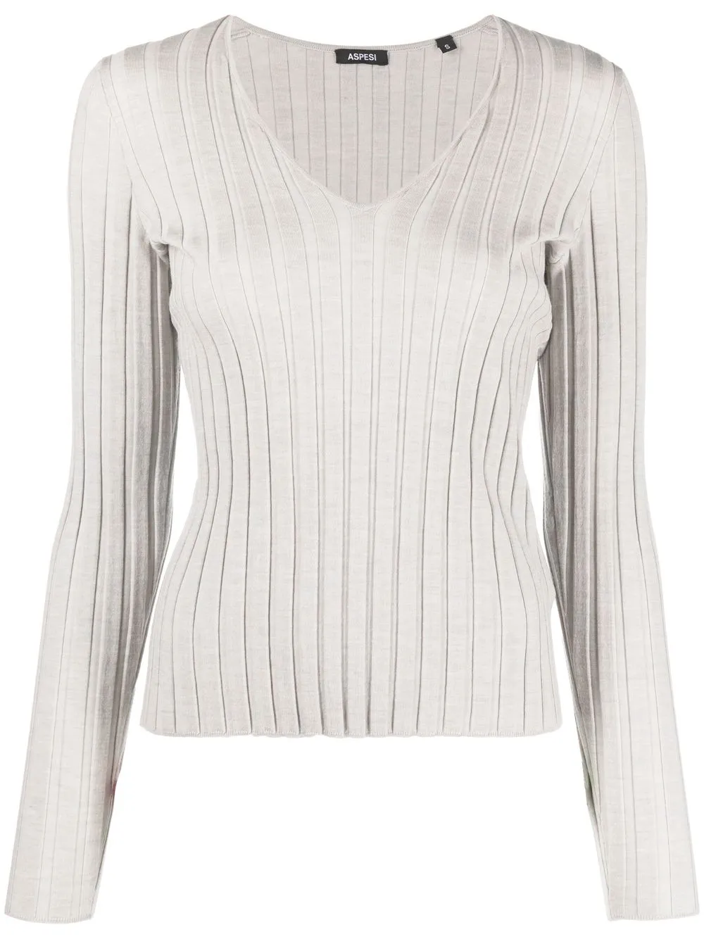 

ASPESI ribbed V-neck sweater - Grey