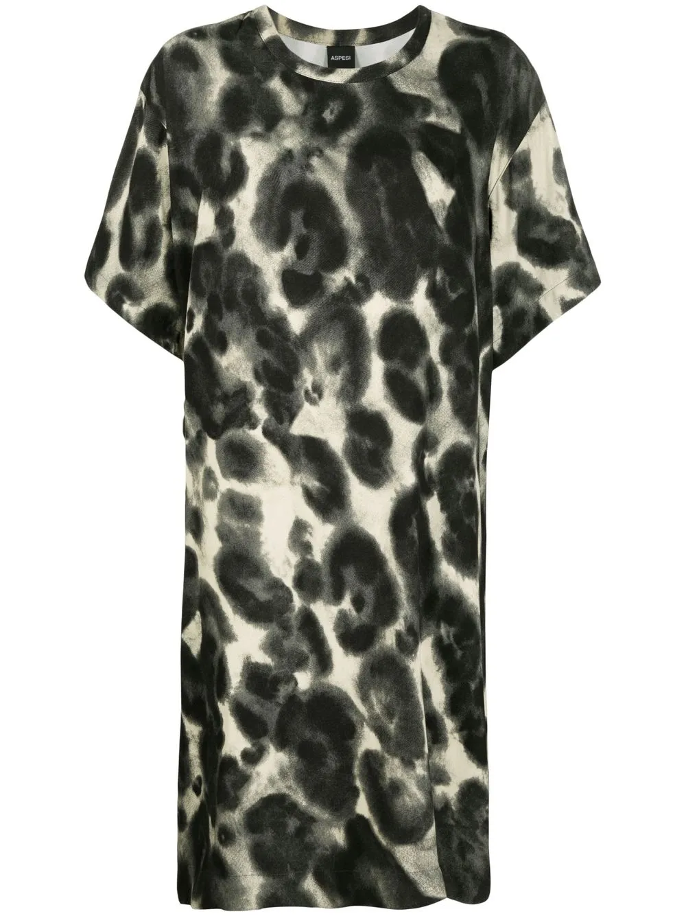 

ASPESI vestido estilo playera con estampado de leopardo - Gris