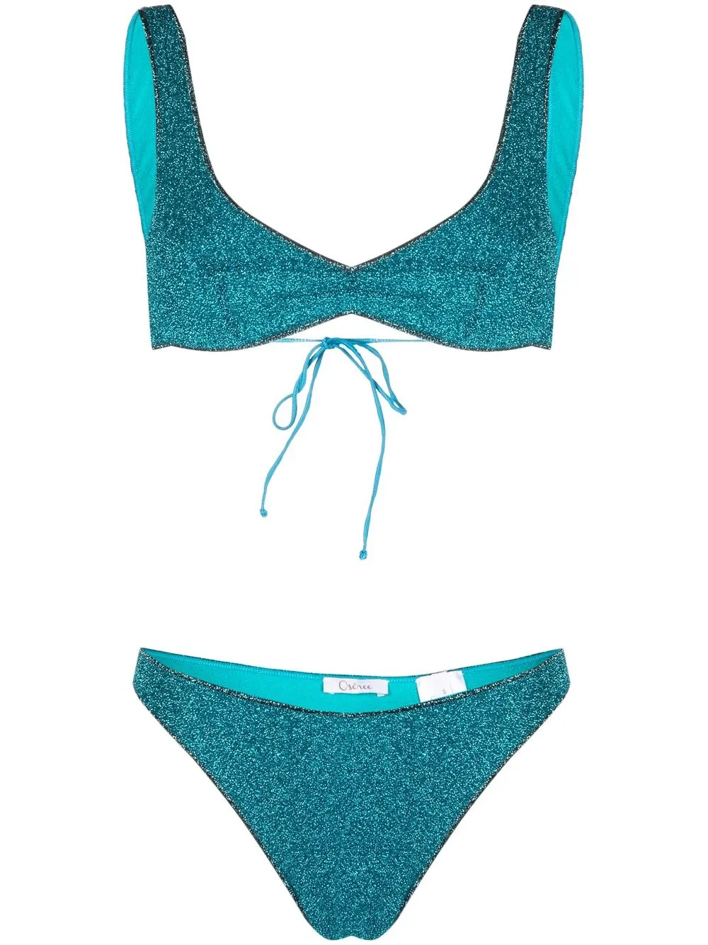 

Oséree bikini estilo bandeau metalizado - Azul