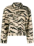 Stella McCartney zebra-print trucker jacket - Neutrals