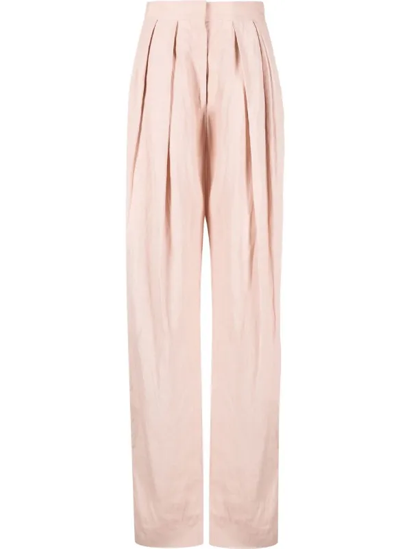 Stella McCartney High-waisted Pleated Trousers in Pink
