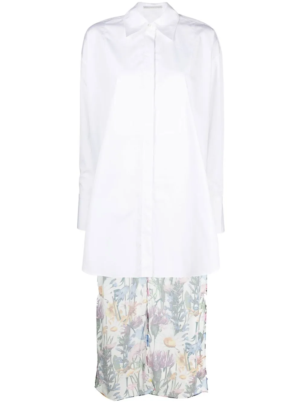 

Stella McCartney falda con estampado floral y cintura alta - Blanco