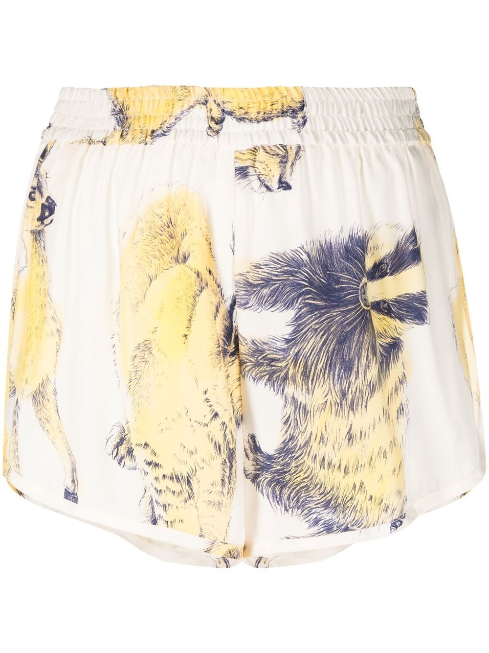 

Stella McCartney fauna-print silk track shorts - Neutrals