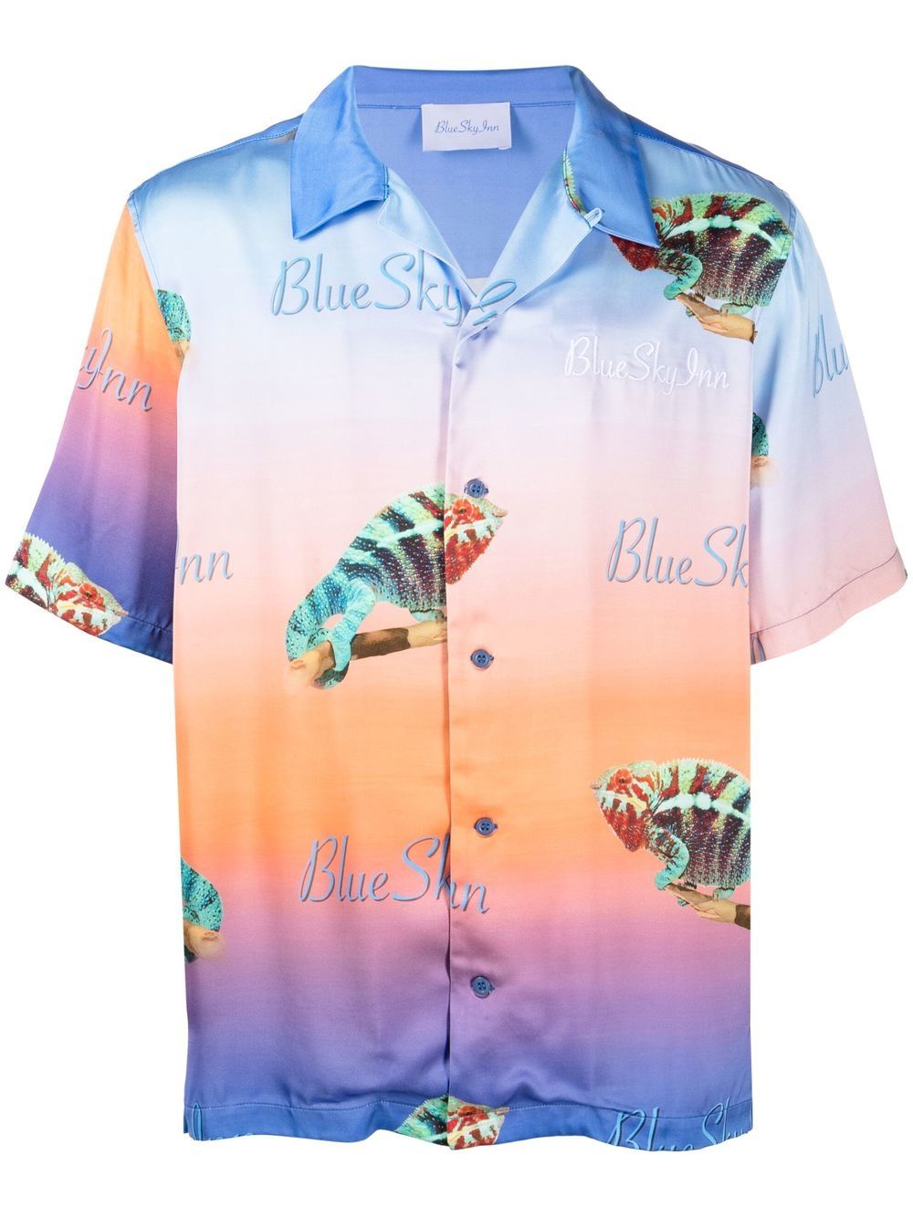 BLUE SKY INN graphic-print satin shirt