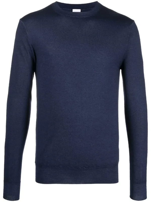 ASPESI Fine-knit Slim-cut Jumper in Blue