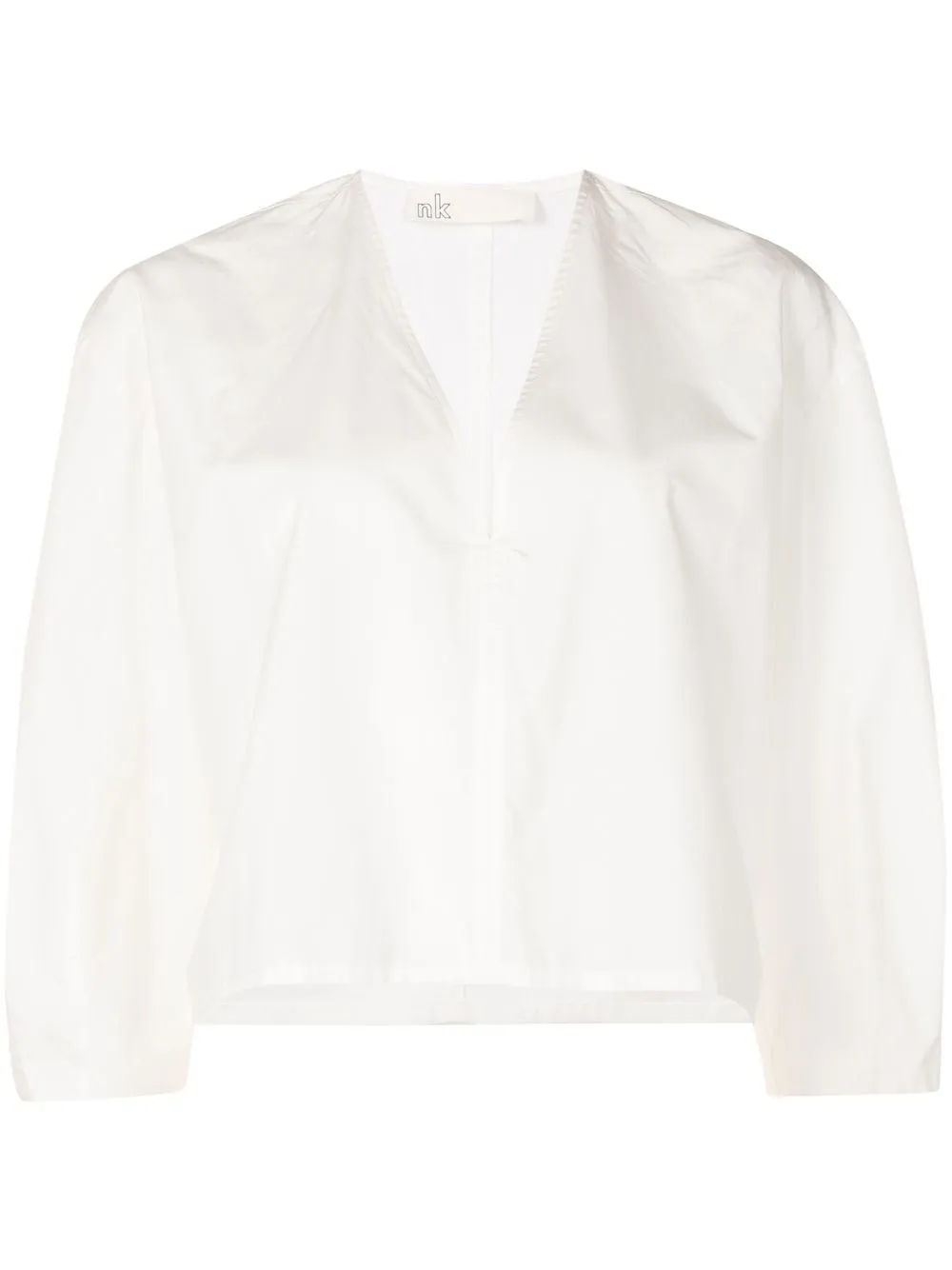 

Nk Tricoline cotton cropped shirt - White