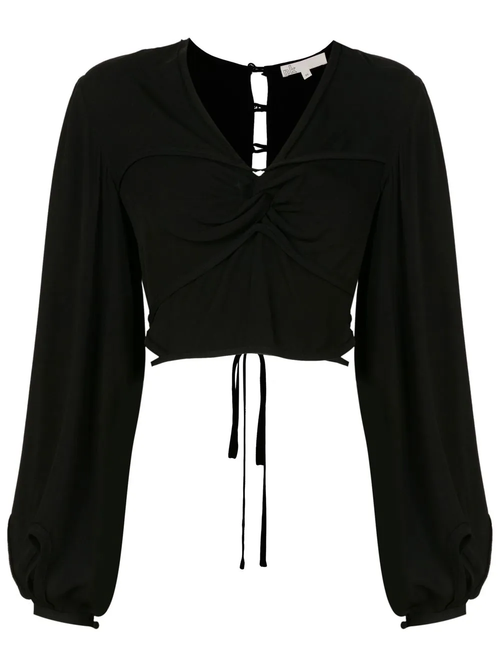 

Nk blusa corta con cuello en V - Negro