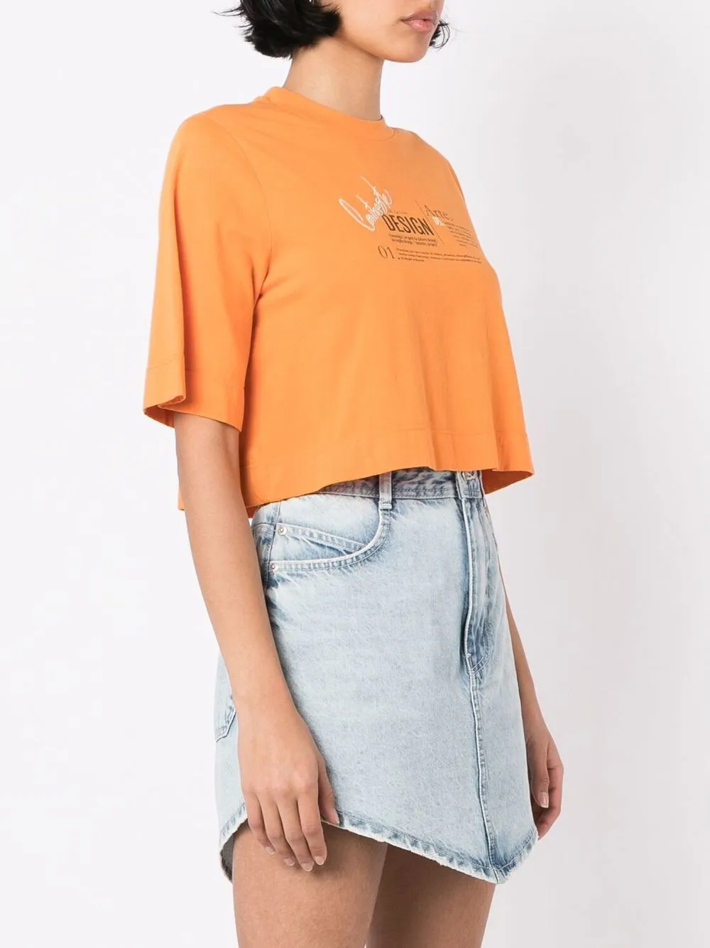 orange crop top t shirt