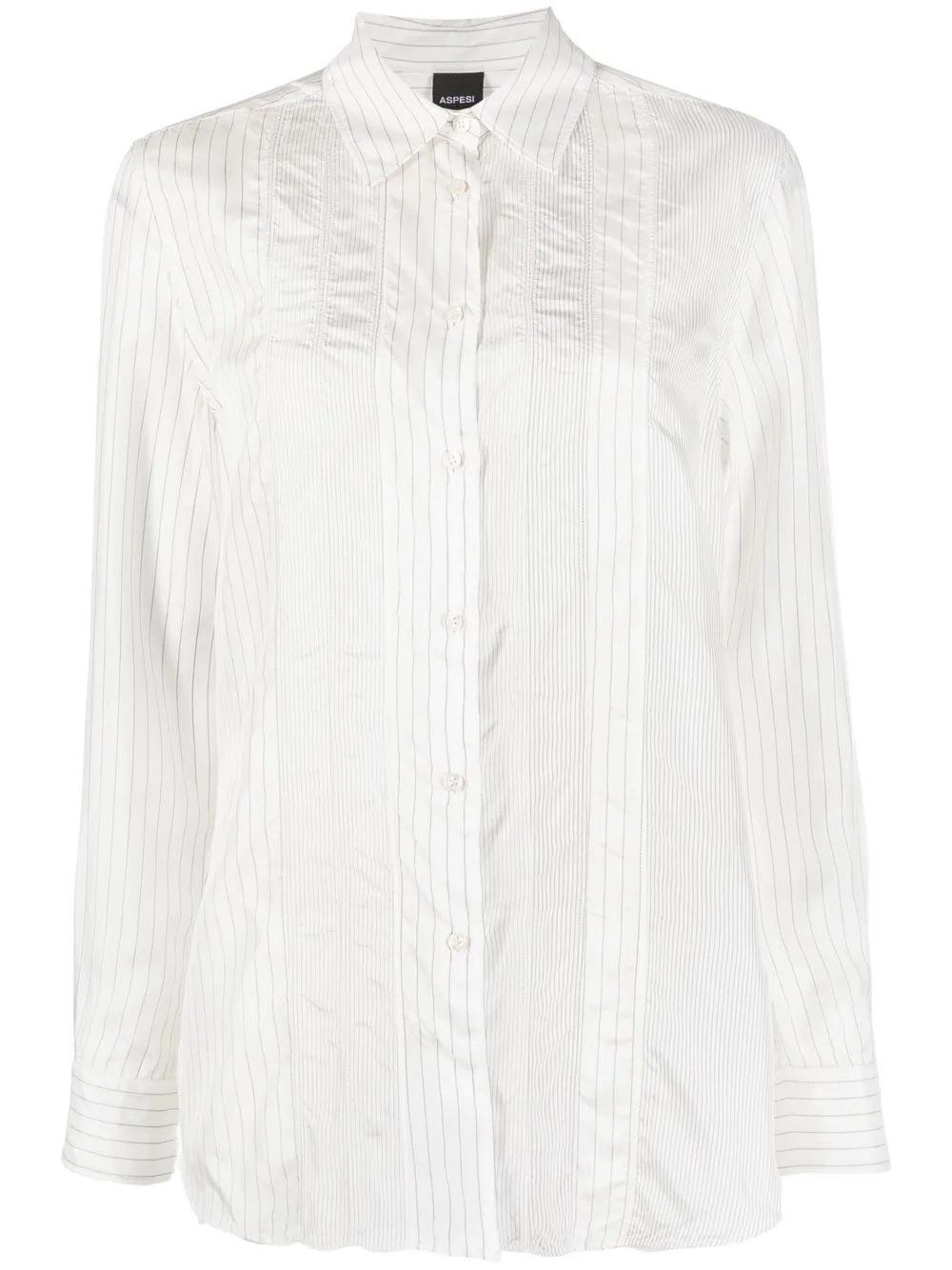 

ASPESI panelled striped shirt - White