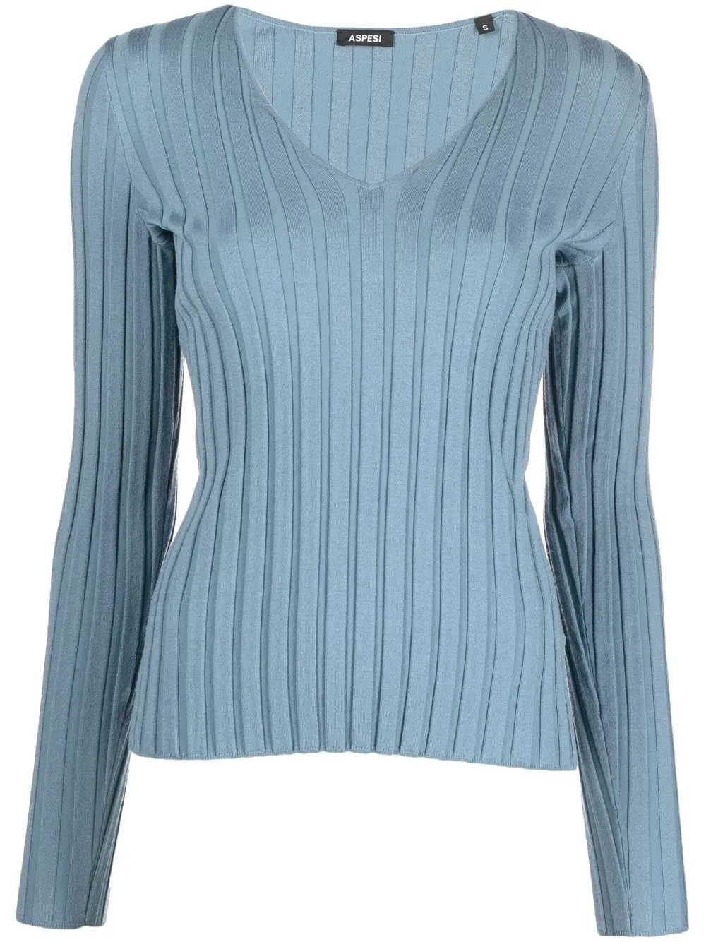 

ASPESI ribbed V-neck jumper - Blue