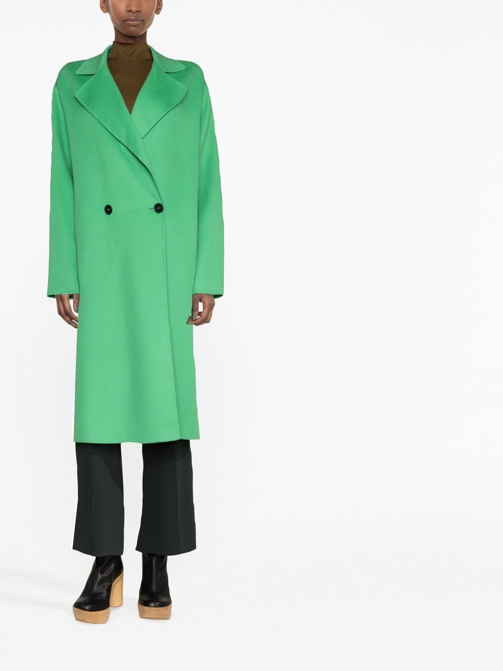 Shop Stella Mccartney Double-breasted Wool Coat In Green