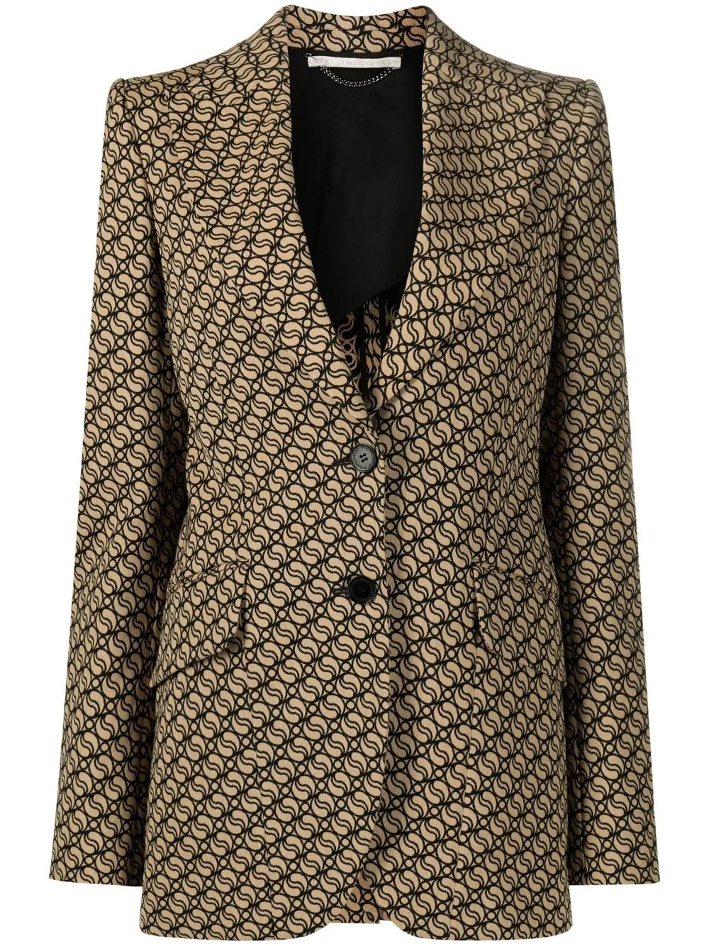 

Stella McCartney blazer S-Wave con botones y motivo en jacquard - Marrón