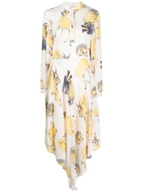 Stella McCartney fauna-print asymmetric silk dress Women: The Game-Changer in the Market