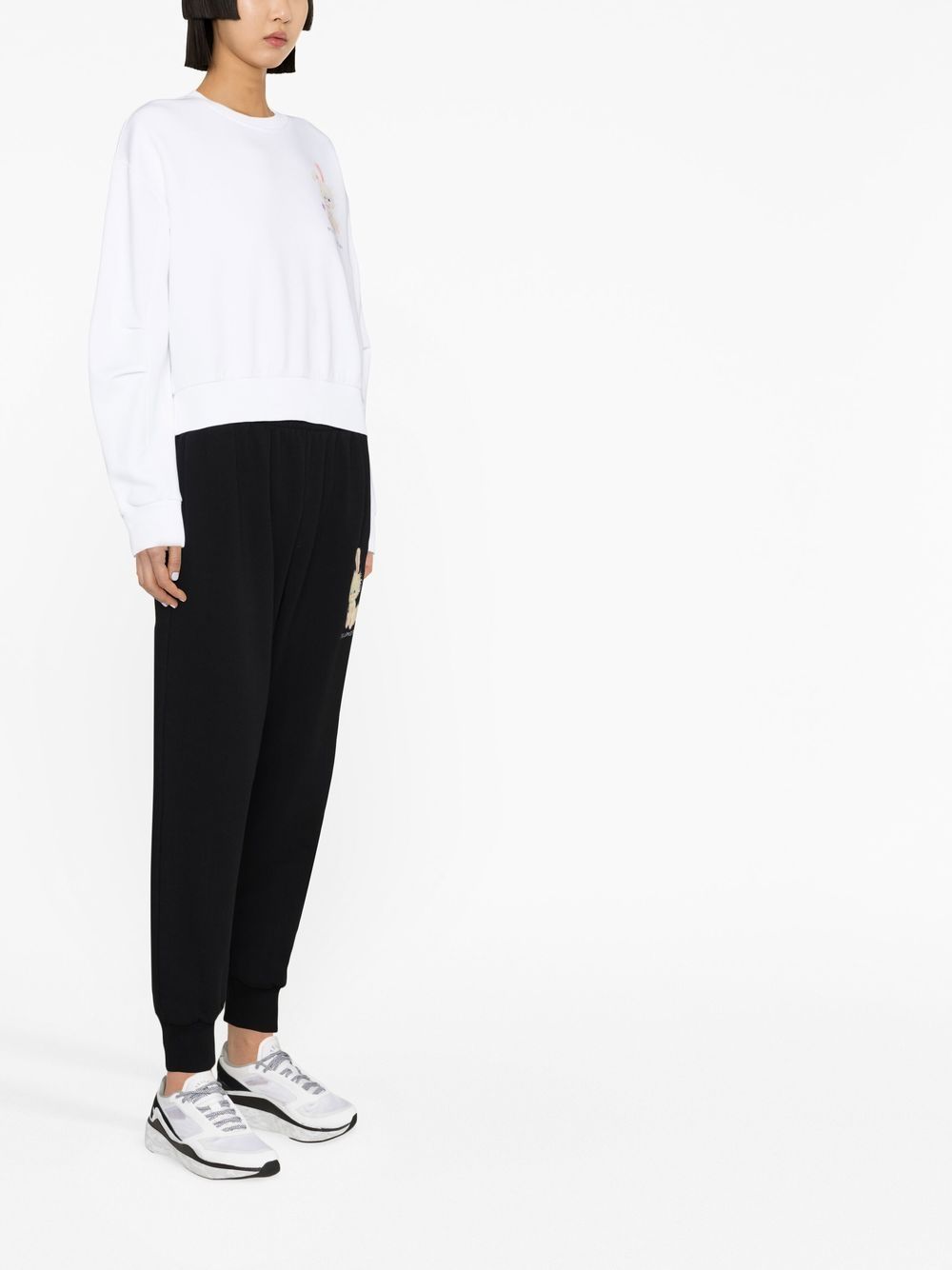 Shop Stella Mccartney Graphic-print Tapered Track Pants In Black