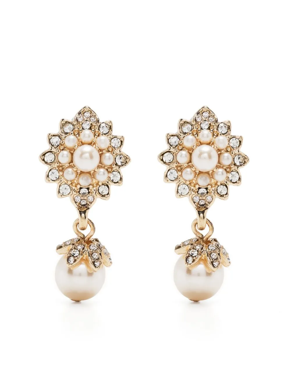 Marchesa Notte Bridesmaids Crystal-embellished Drop Earrings In Gold