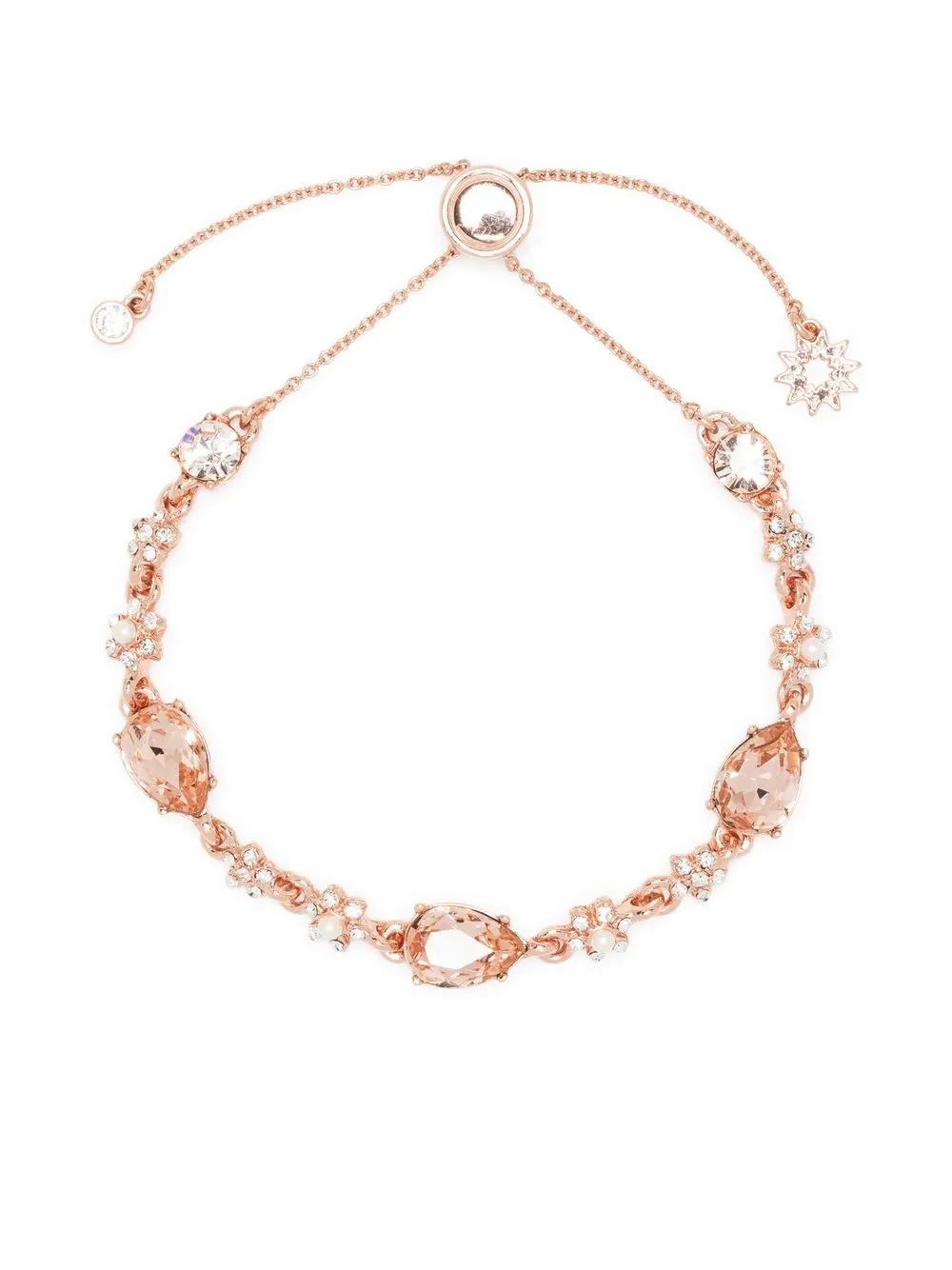 

Marchesa Notte Bridesmaids pulsera con detalle floral y cristales - Dorado