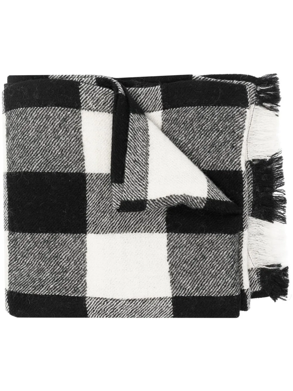 

ASPESI check-print virgin wool scarf - Black