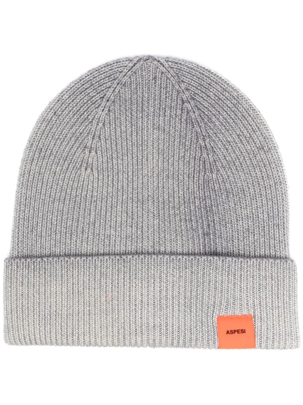 

ASPESI logo-print ribbed-knit beanie - Grey