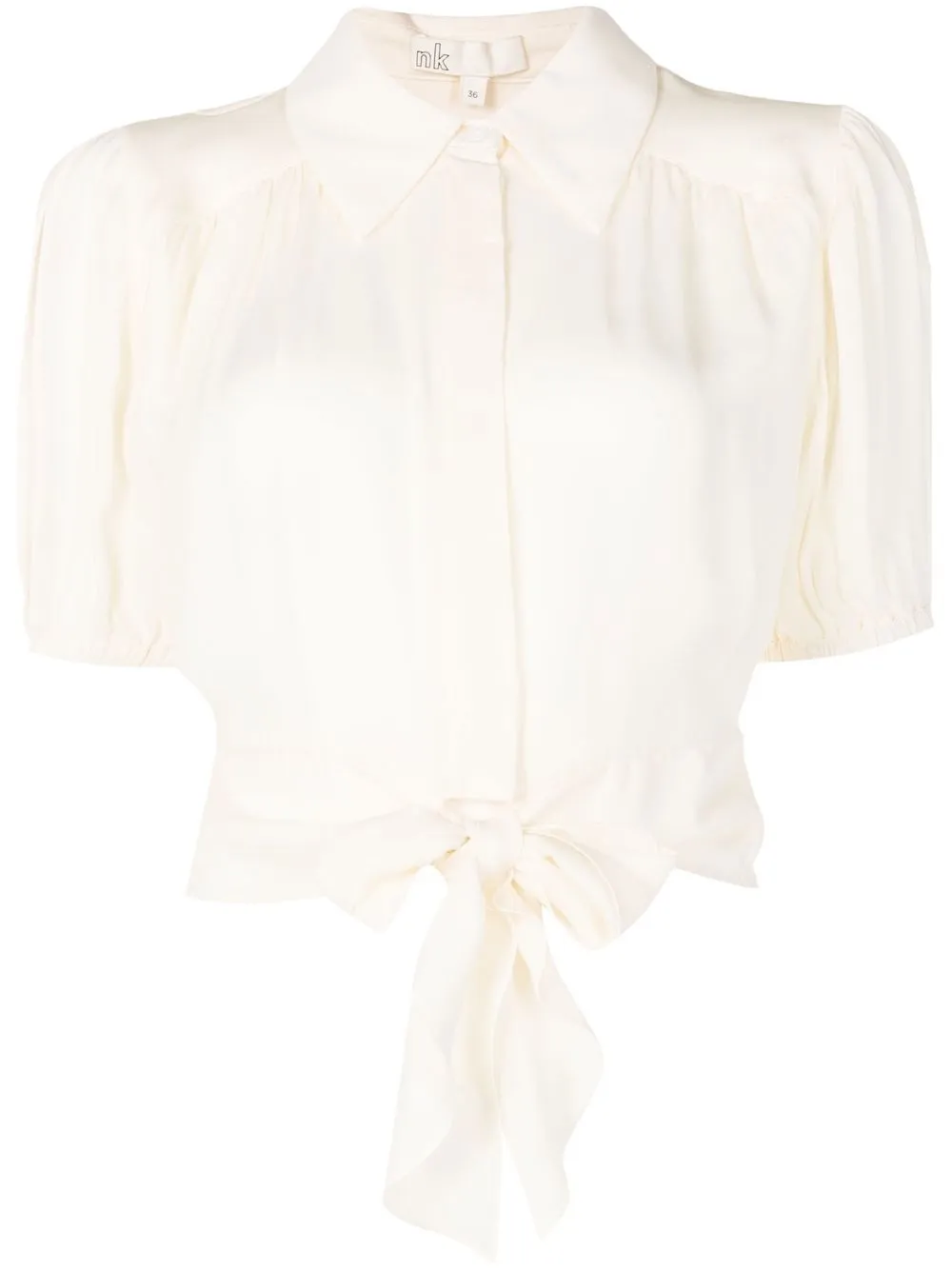 

Nk Romain cropped silk shirt - White