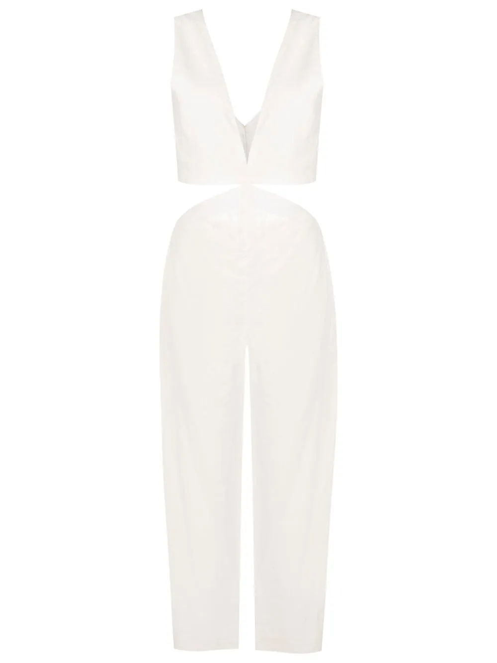 

Nk plunging V-neck jumpsuit - White