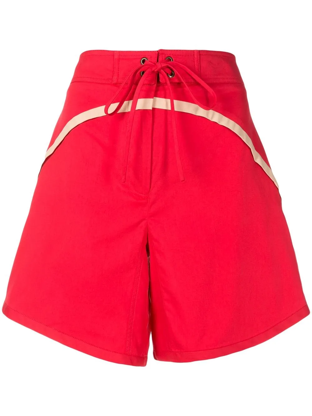 Nk Rosa Techno Wave drawstring shorts - Red