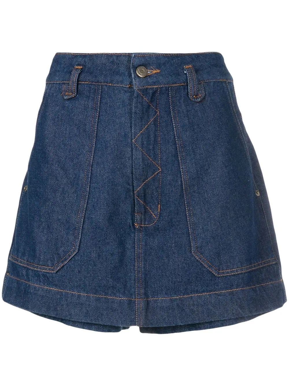 

Nk Kim skirt-overlay denim shorts - Blue