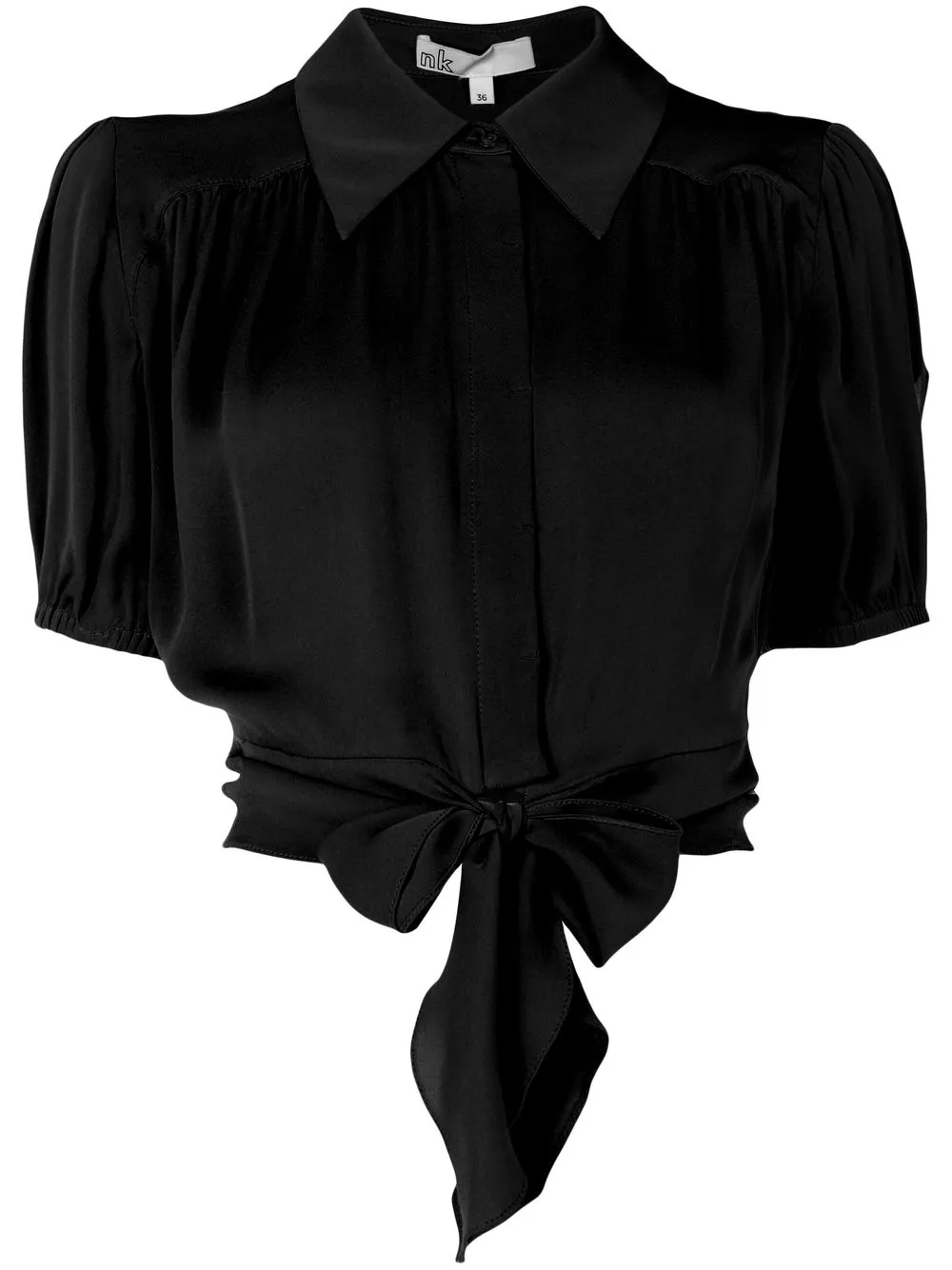 

Nk Romain knotted cropped shirt - Black