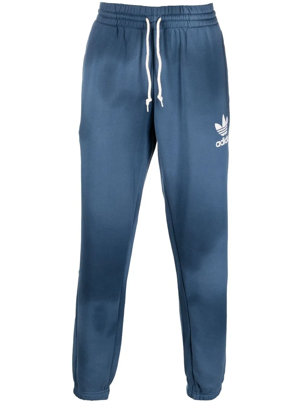 

adidas washed-effect logo-print track pants - Blue