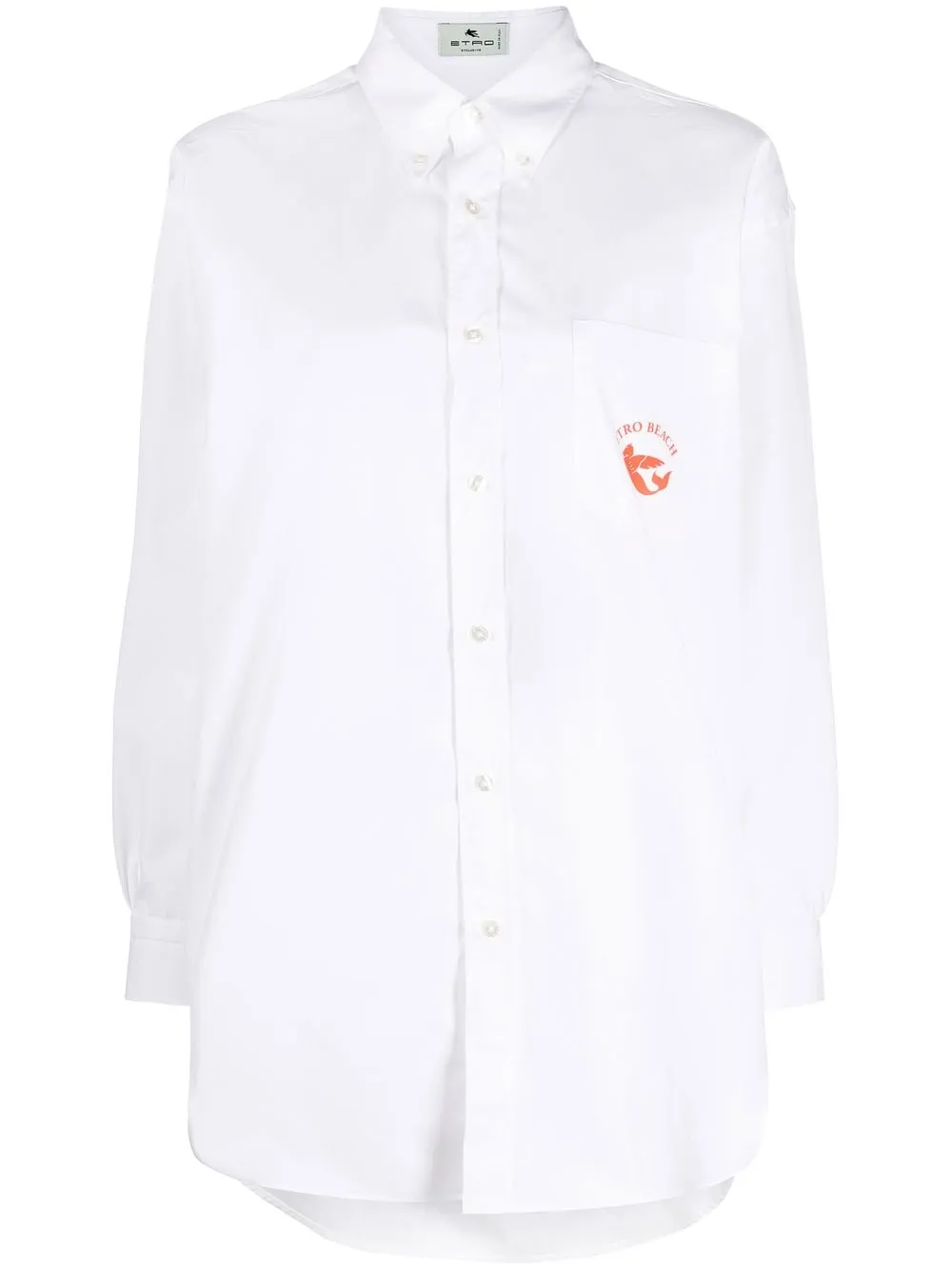 

ETRO camisa manga larga con logo estampado - Blanco