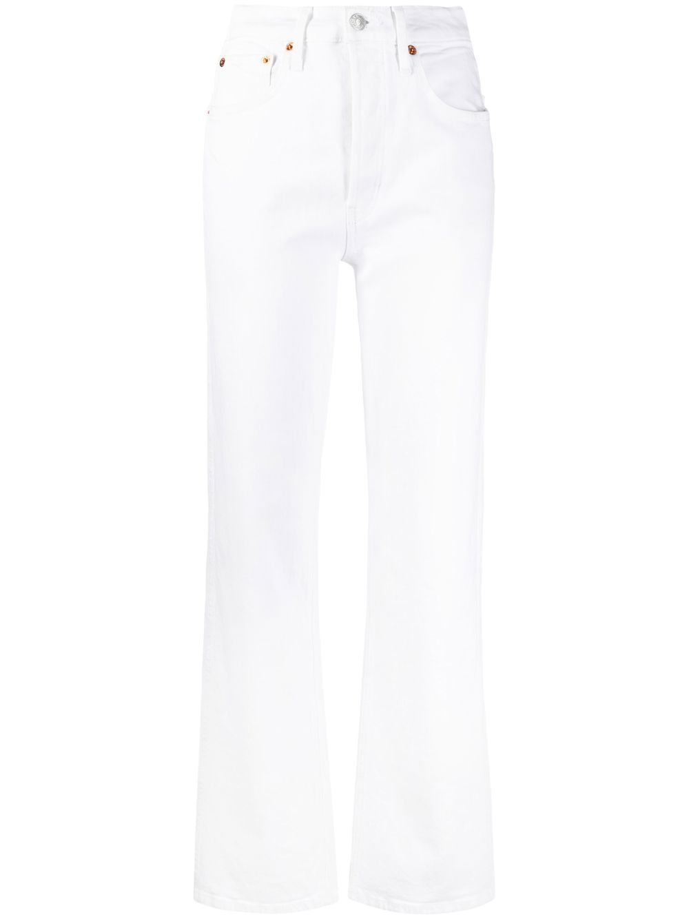 Shop Re/done Straight-leg High-rise Jeans In White