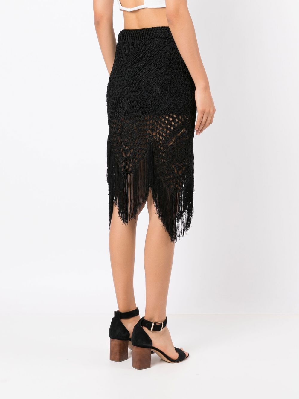Shop Nk Thais Crochet Skirt In Black