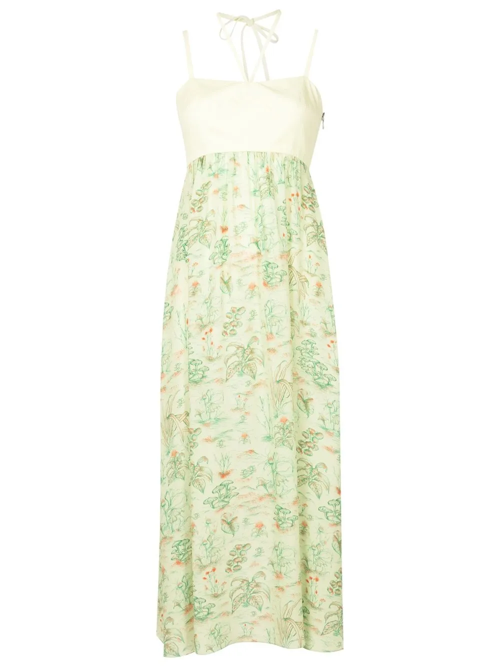 

Nk botanical-print silk long dress - Green