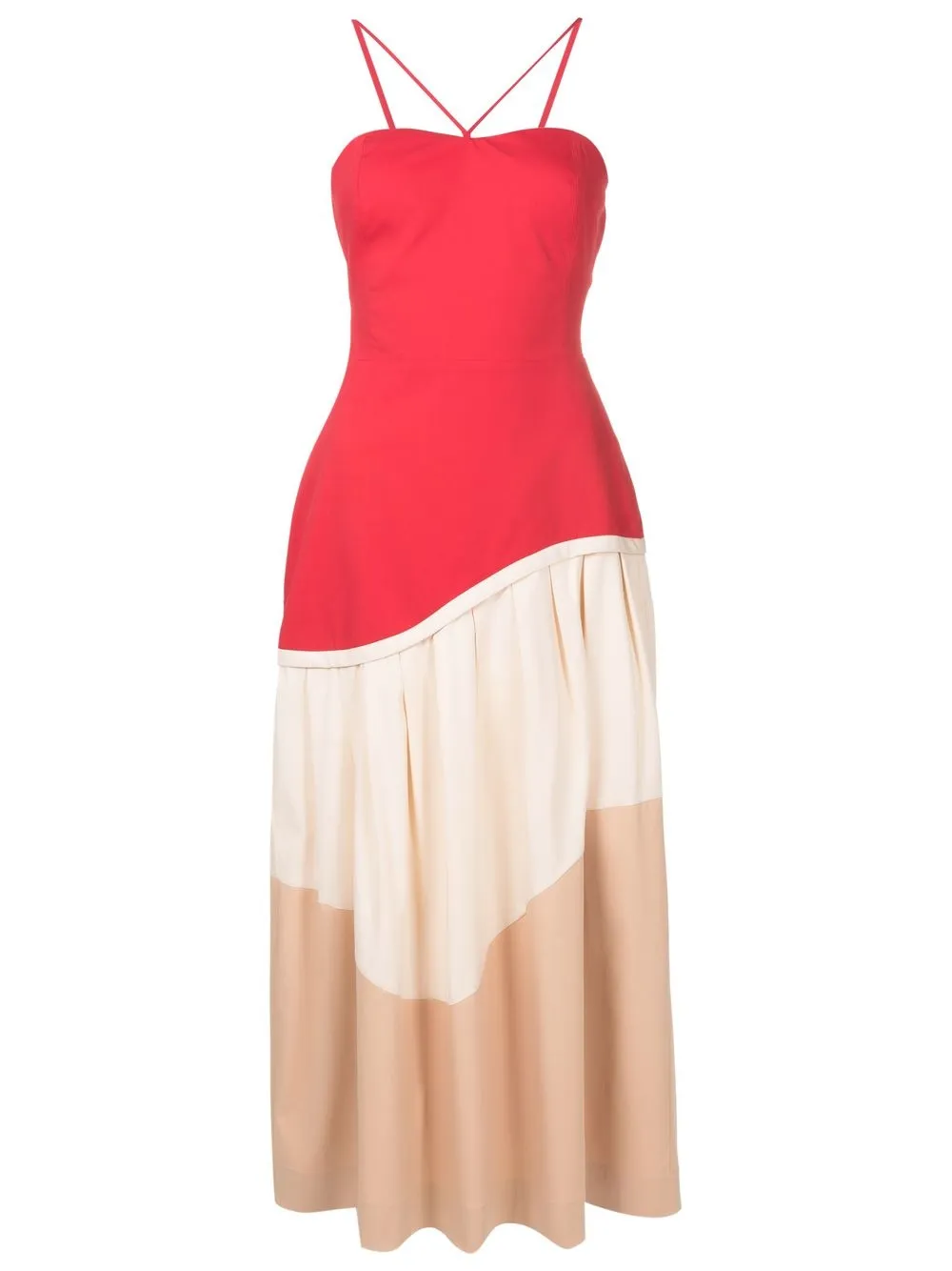 

Nk colour-block layred-effect midi dress - Neutrals