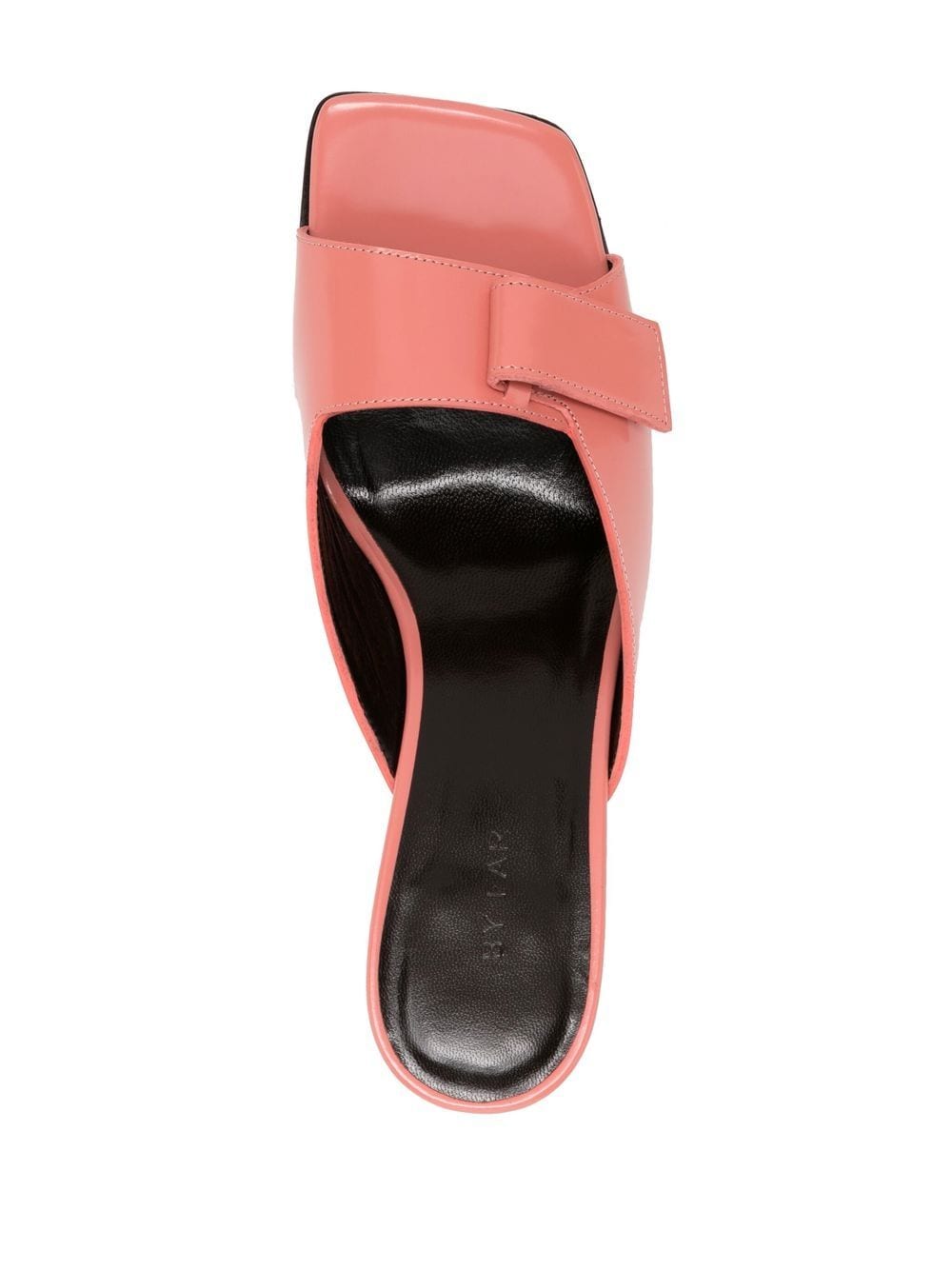 Shop By Far Olivia Square-toe Leather Mules In Pink