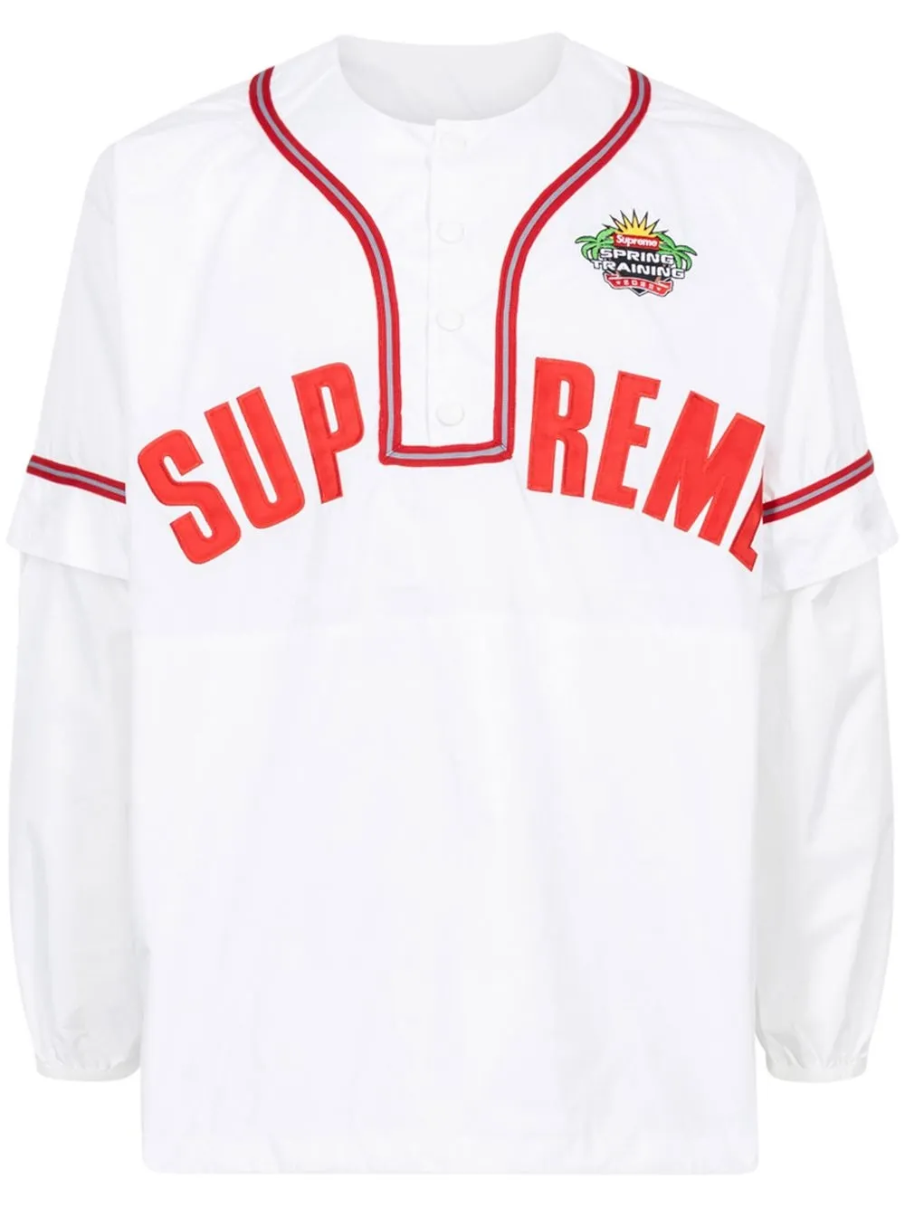 Supreme Denim Baseball Jersey WhiteSupreme Denim Baseball Jersey White -  OFour